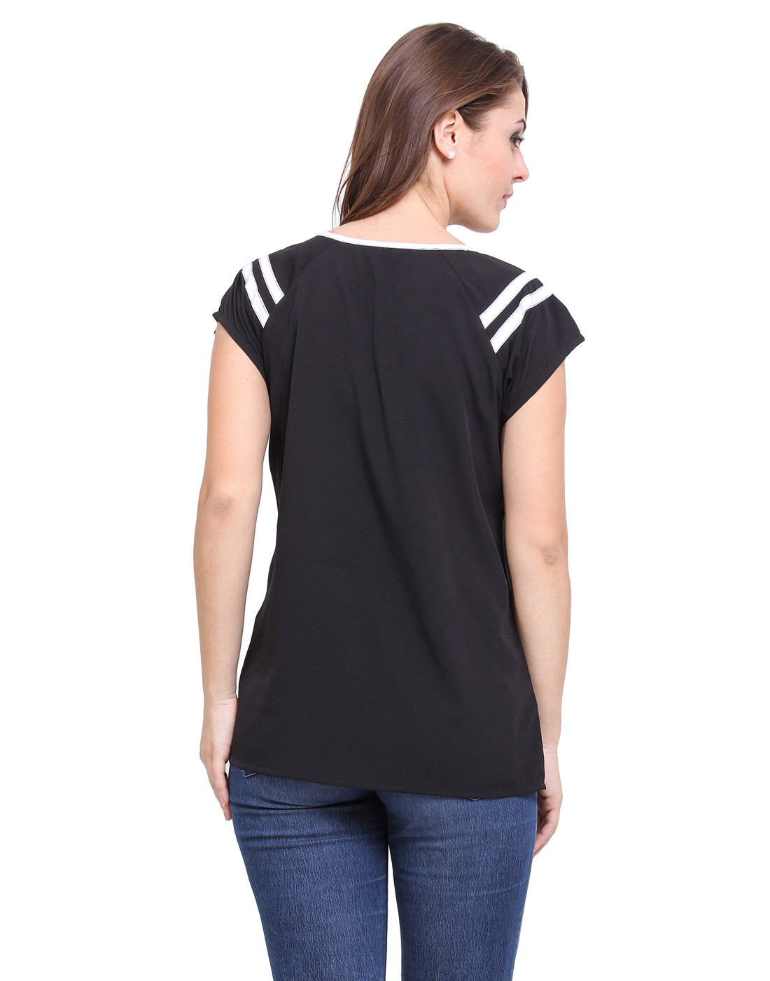 Panelled Short Sleeve Top