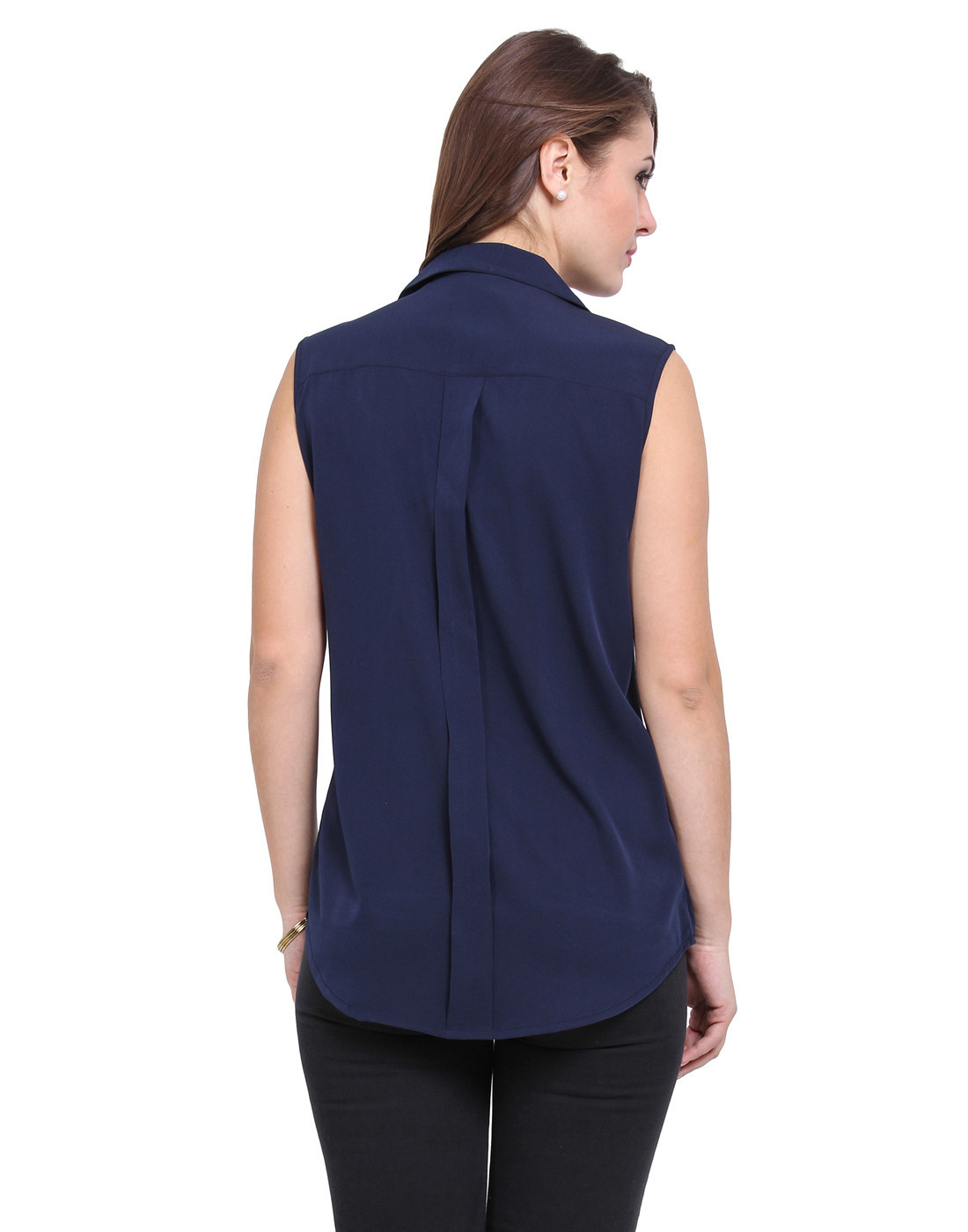 Sleeveless Drape Wrap Top