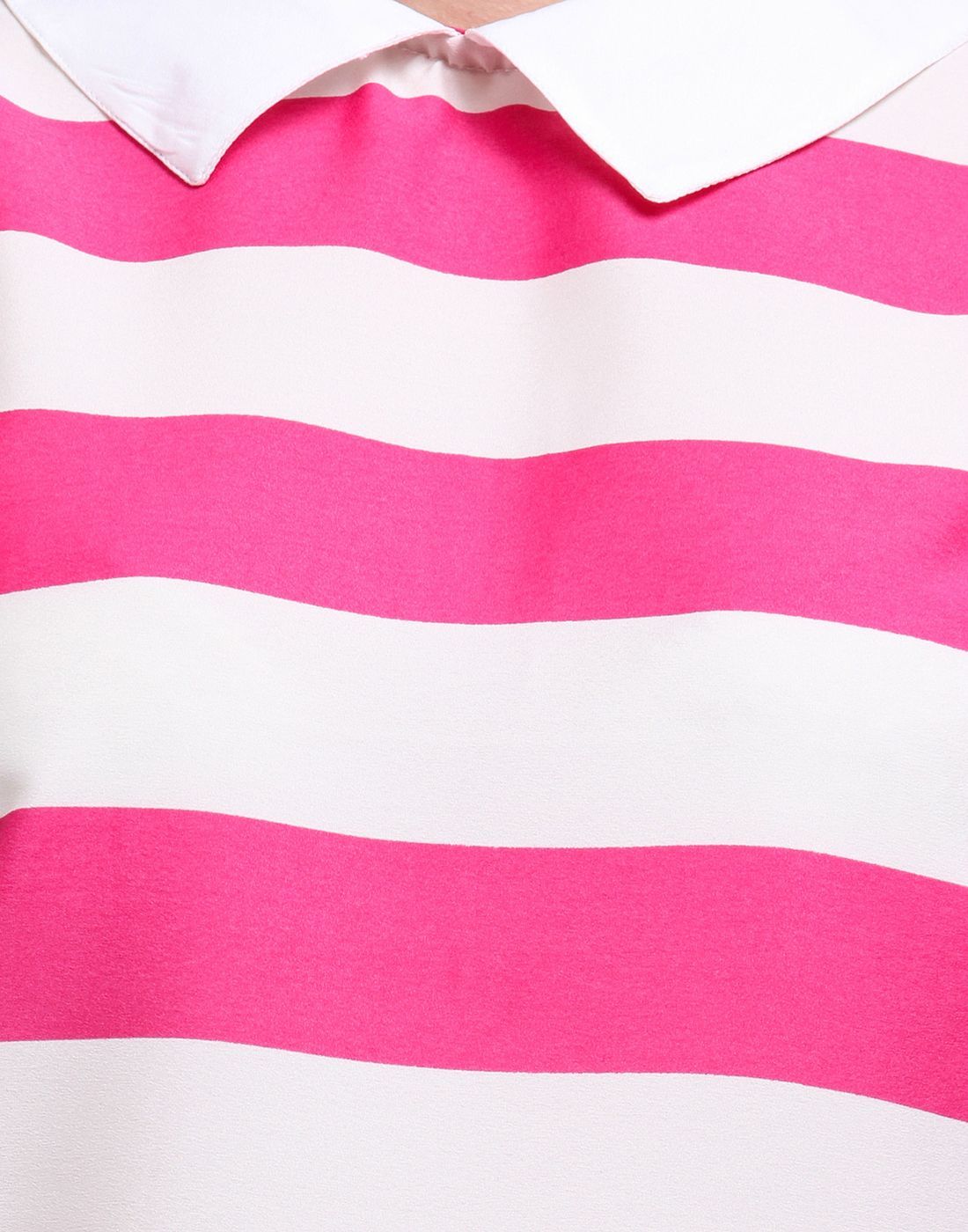 Peterpan Collar Toop - Cotton Blend, Sizes S-xxl, Pink, Sleeveless, Striped, 26 Inch Length, Comfortable Fit