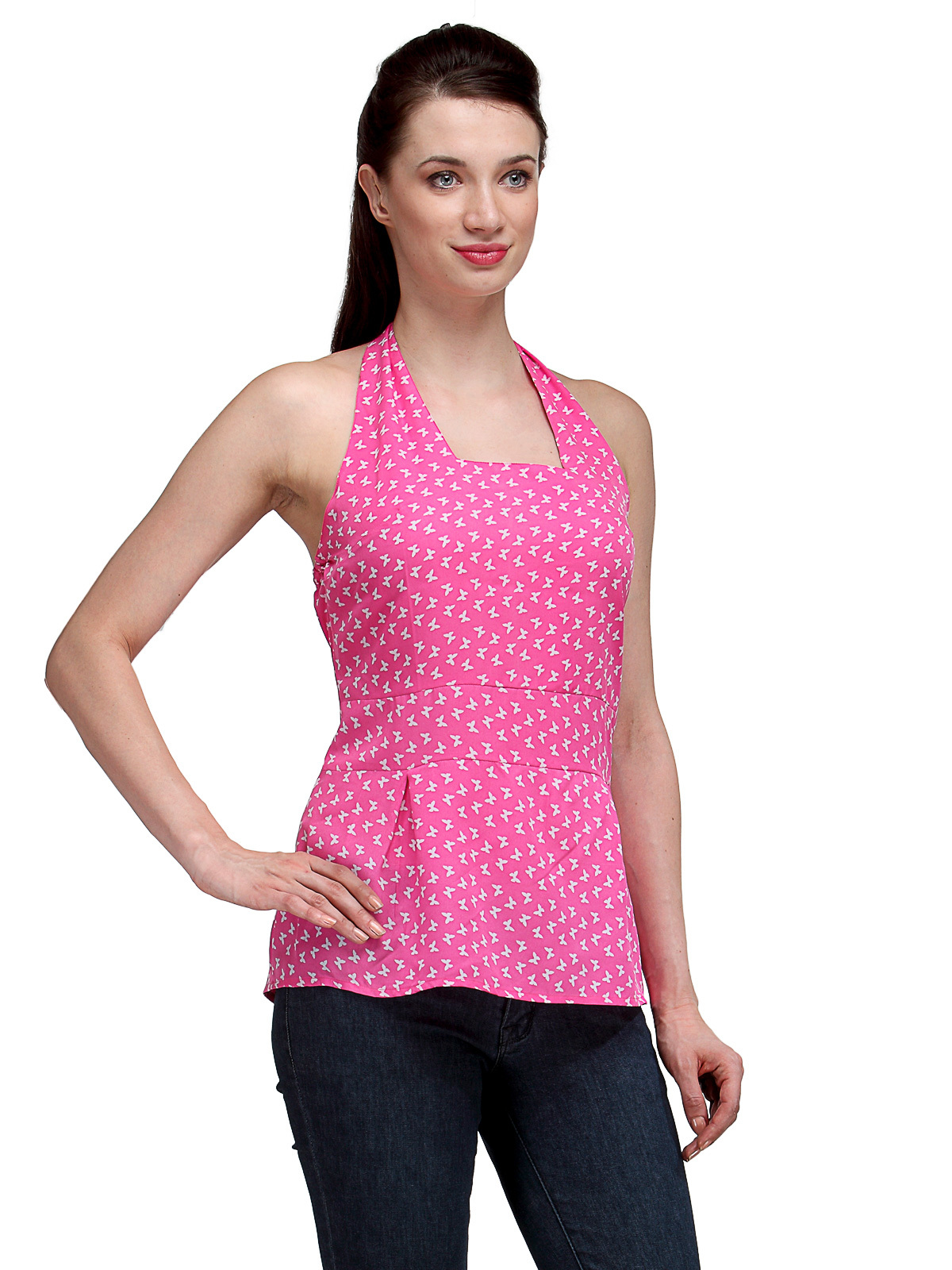 Halter Scooped Neck Top