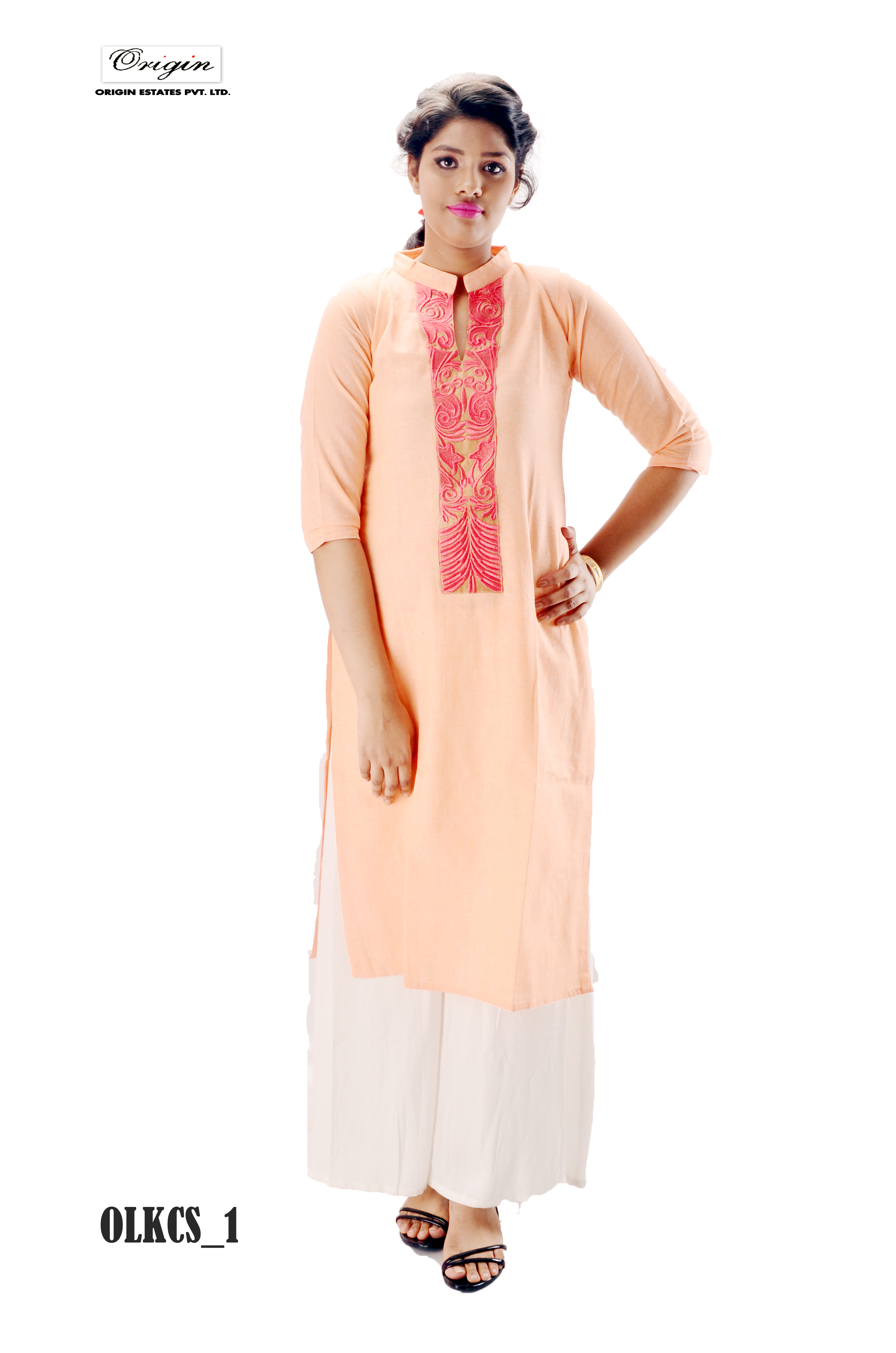 Plain Embroidered Kurti