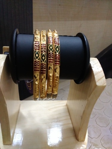 Gold Plated Half Round Bangles