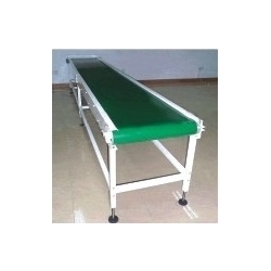Flat Belt Conveyor - Stainless Steel & Rubber, 1-10 Meter Length, Green Color | Manual Control with Human Machine Interface, 1 Year Service Warranty