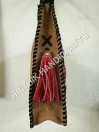 Brown And Red Banjara Leather Bag