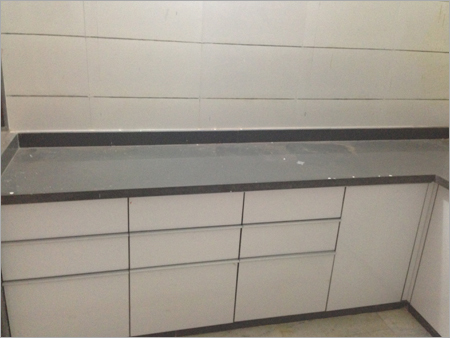 Acrylic Modular Kitchen - Acrylic & Wood, Variable Dimensions, Beige Color | Customizable, Durable Material, Easy Installation, Glossy Finish, Space Optimization