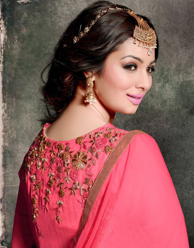 Grey Stylish Pure Chanderi Suit