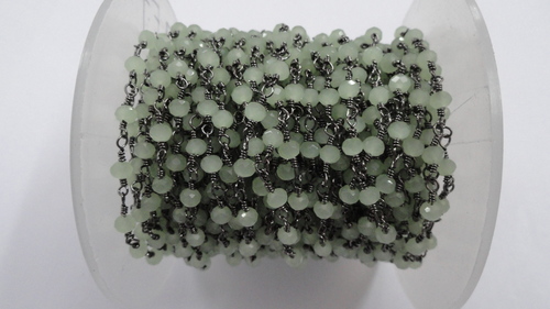 प्रेनाइट रंग हाइड्रो माला मोती काले प्लेटेड