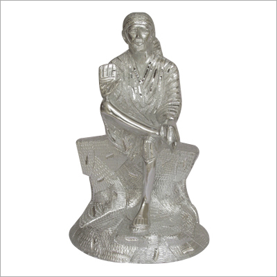Metal Sai Baba - Aluminum, Polished Finish | Smooth Shine, Fine Carving, Aesthetic Look for Home Decoration, Gifts, and Worship