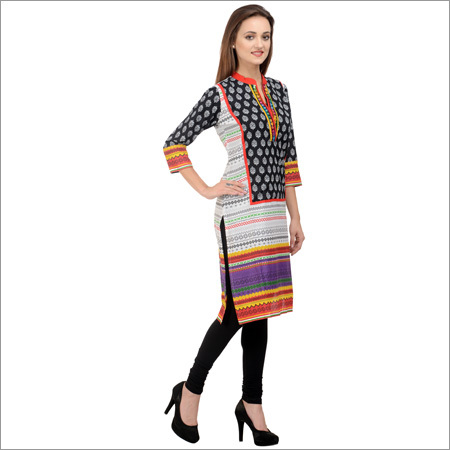 Plain Printed Cotton Kurti