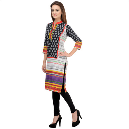 Plain Printed Cotton Kurti