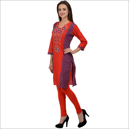 Embroidered Red Kurti