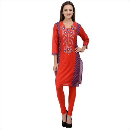 Embroidered Red Kurti