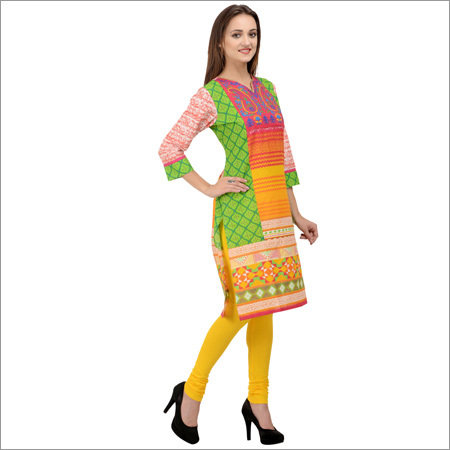 Multi Multicolored Cotton Kurti