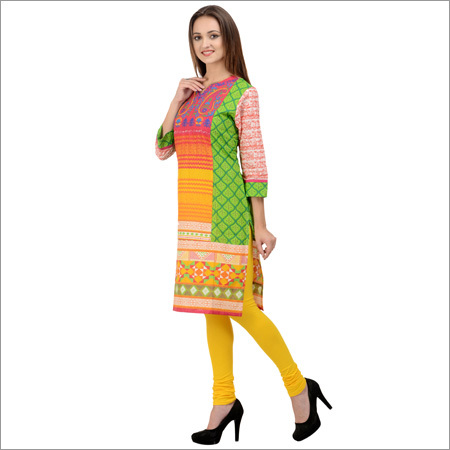 Multi Multicolored Cotton Kurti