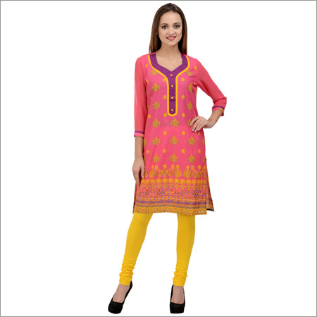 Printed Cotton Kurti With Side Pocket