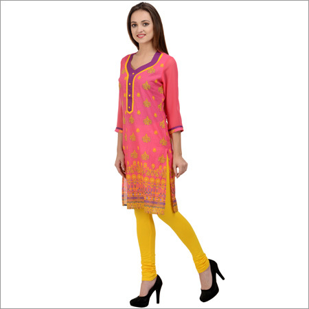 Printed Cotton Kurti With Side Pocket