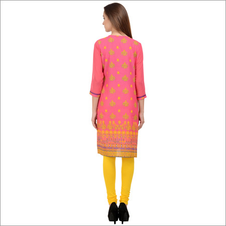 Printed Cotton Kurti With Side Pocket