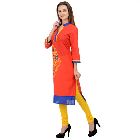 Red Embroidered Kurti