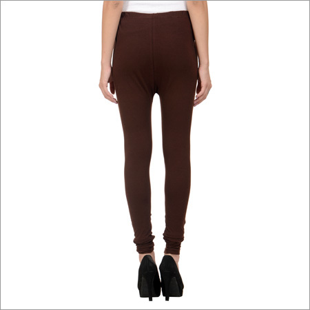 Brown Cotton Lycra Leggings-brown