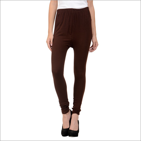 Brown Cotton Lycra Leggings-brown