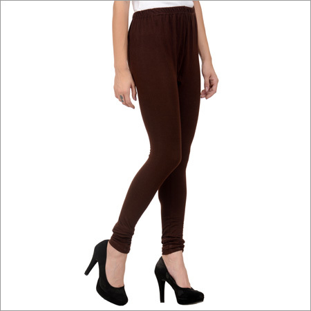 Brown Cotton Lycra Leggings-brown