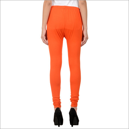 Orange Cotton Lycra Leggings