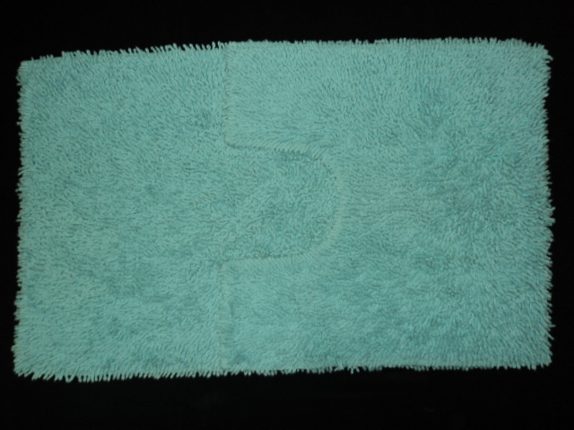 Cotton Bath Mat Set - 100% Cotton, 50x80 Cm + 50x50 Cm, Light Green, Loop Length 3-6 Cm, 1500 Gsm | Washable, Lightweight, Easy To Use
