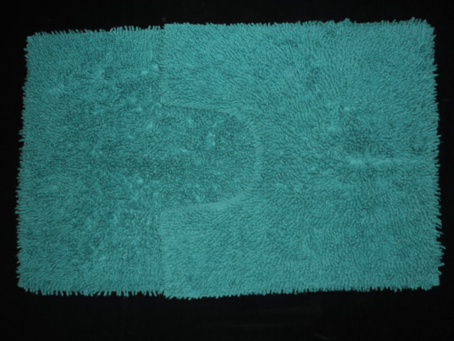 Cotton Bath Mat Set - 100% Cotton, 50x80 Cm + 50x50 Cm, Light Green, Loop Length 3-6 Cm, 1500 Gsm | Washable, Lightweight, Easy To Use