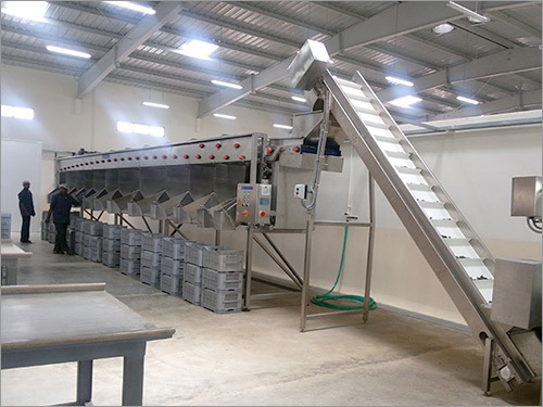 एलिवेटर के साथ ग्रेडिंग मशीन