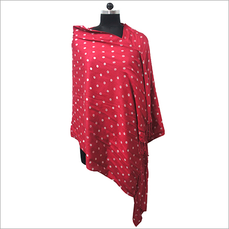 Printed Silk Shawls - 70x200 Cm , Pure Silk With Vibrant Printed Designs, Hand-made Fringe Closure For Women
