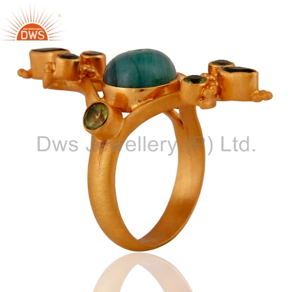 Emerald Peridot Designer Gold Plated Pendant Gender: Women