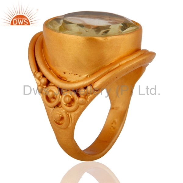 Lemon Topaz Sterling Silver Designer Ring - 9.880 Gms, 9.575 Cts Gemstone | Elegant Jewelry For Women, Ideal For Engagement, Anniversary, And Weddings