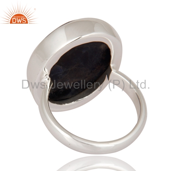 Sodalite Gemstone Fine Silver Ring Jewelry Gender: Women