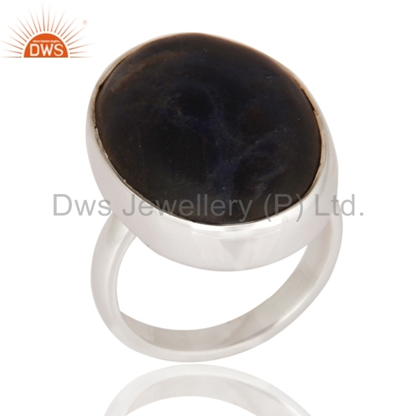 Sodalite Gemstone Fine Silver Ring Jewelry Gender: Women