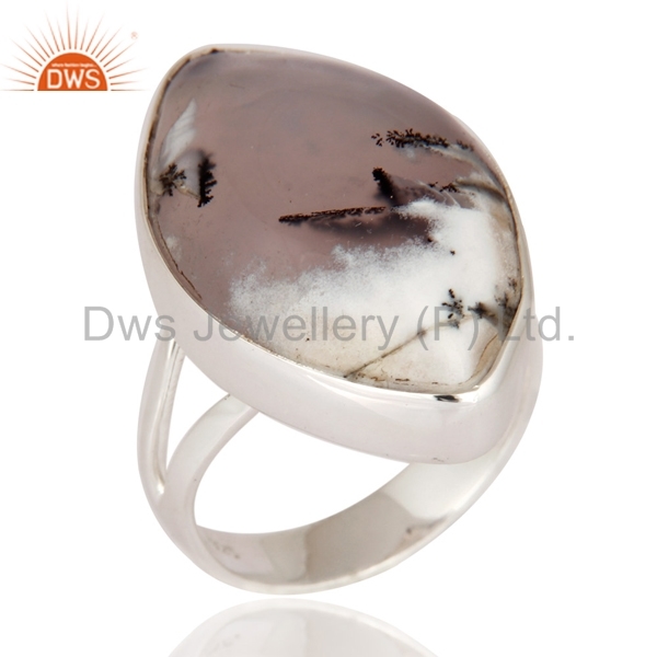 Dendritic Opal Sterling Silver Cabochon Ring
