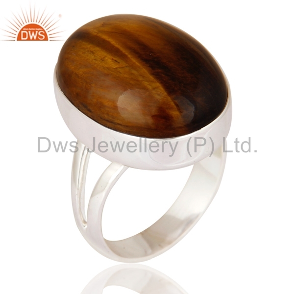 Tiger Eye 925 Silver Ring Gender: Women