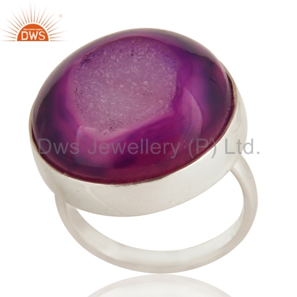 Druzy Gemstone Sterling Silver Ring Gender: Women
