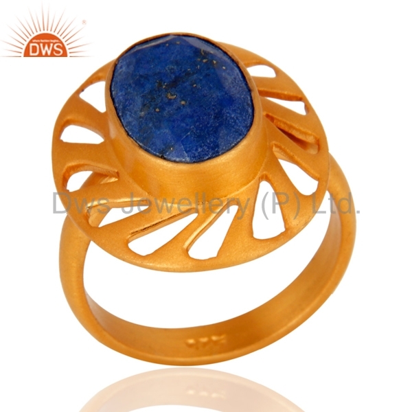 925 Silver Designer Gemstone Gold Plated Ring Size: Us Size 4 To 10