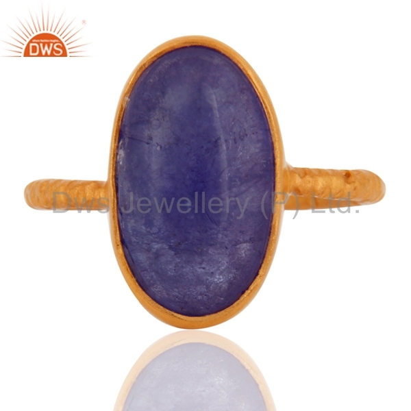 Designer Gold Plated Tanzanite Gemstone Ring