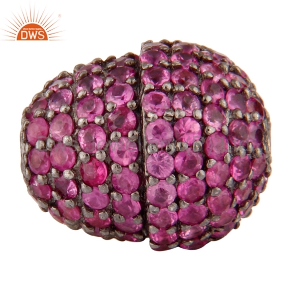 Pink Sapphire Sterling Silver Bead Charms