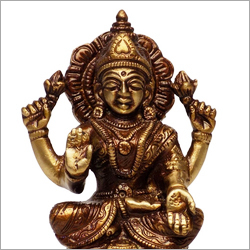 गॉडेस लक्ष्मी पीतल की मूर्ति