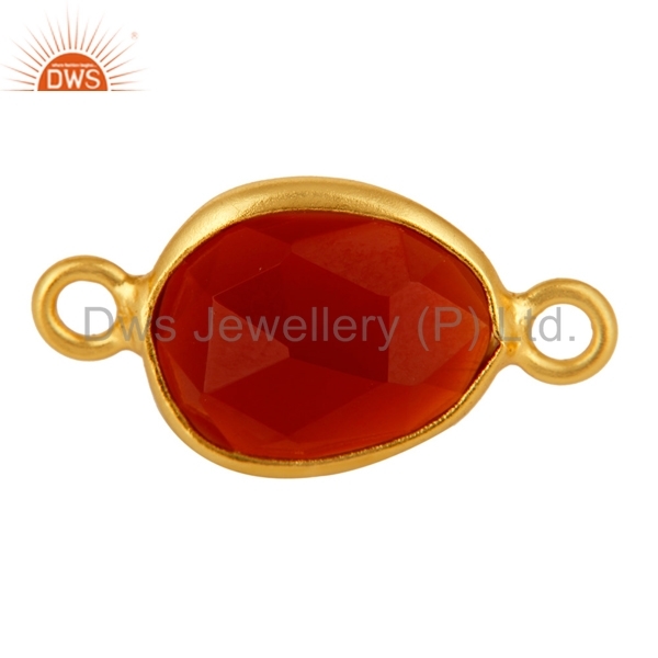 Sterling Silver Red Onyx Connector