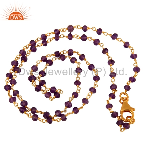925 Silver Amethyst Beads Necklace