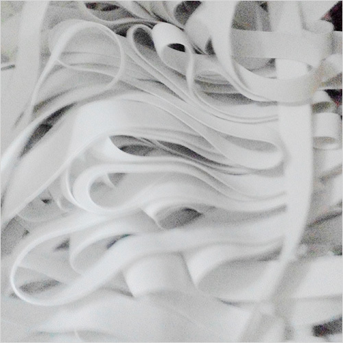 Knitted Elastic Tape - Polyester Material, 10-30 Meter Length, Width 20-40 Millimeter, Plain White Design | Ideal for Bag Usage