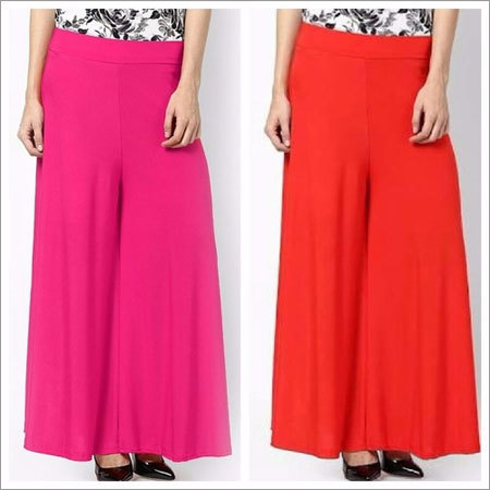 Plain Lycra Palazzo - Quick Dry, Washable | Plain Design for Summer and Winter Wear