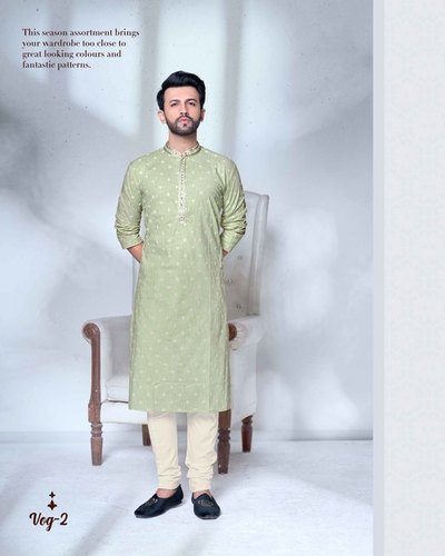 पिस्ता ग्रीन पुरुषों का फैशन कुर्ता पजामा