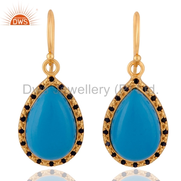 Blue Sapphire 18k Gold Vermeil Turquoise Earring
