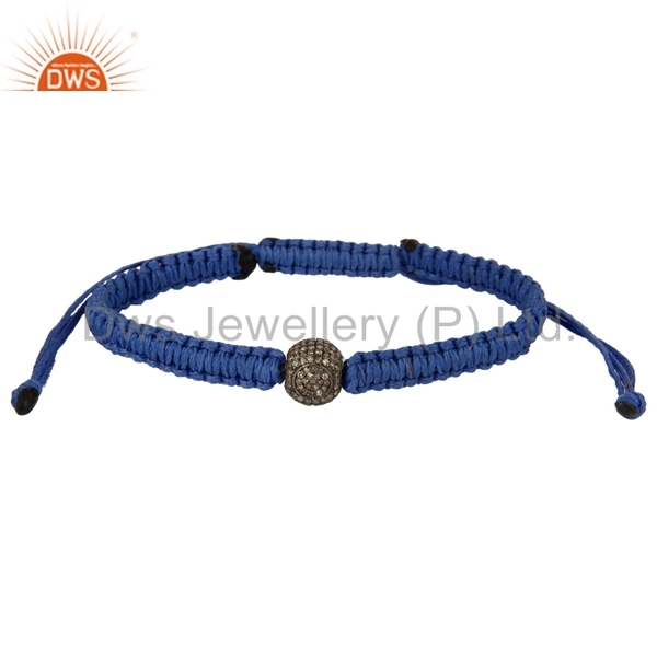 Pave Diamond Beads 925 Silver Bracelets
