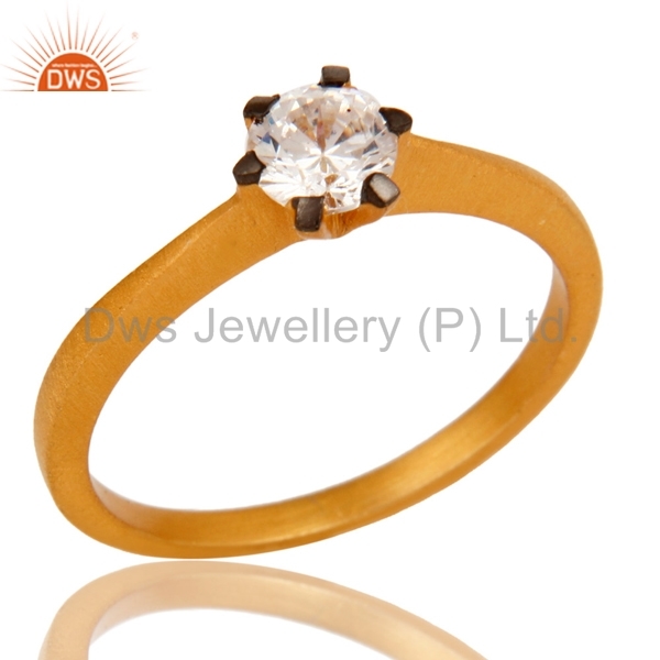 Designer Gold Plated Engagement Rings - Us Sizes 5-10 | Elegant Women's Fashion Jewelry With White Zircon Stone