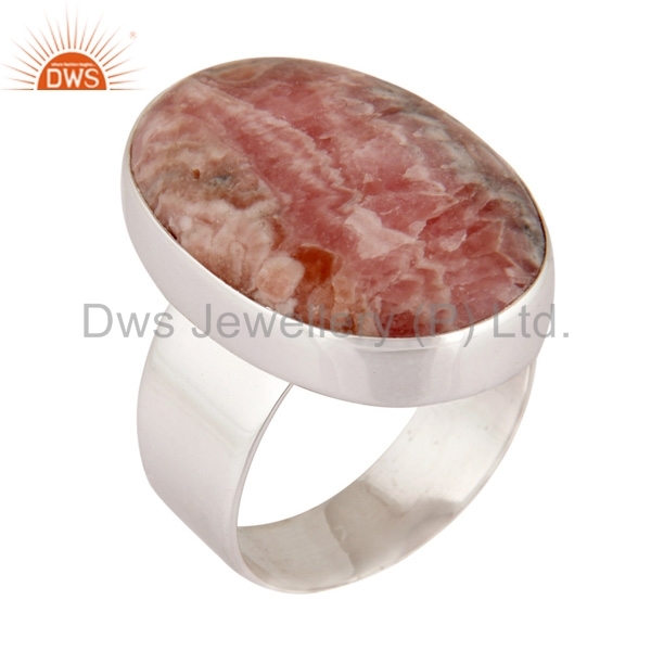 925 Sterling Silver Natural Gemstone Men's Ring Size: 5-10 Us Size